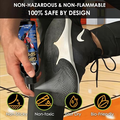 Multi-Purpose Grip Spray - Restore Grip Spray for Basketball Shoe, Golf Club, Sneaker, Football Glove, Pole dance - Anti Slip Shoe Grip Spray & Gym Court Grip Enhancer Improve Traction (120ml) in Saudi Arabia