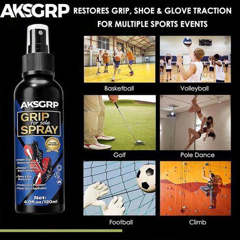 Multi-Purpose Grip Spray - Restore Grip Spray for Basketball Shoe, Golf Club, Sneaker, Football Glove, Pole dance - Anti Slip Shoe Grip Spray & Gym Court Grip Enhancer Improve Traction (120ml) in Saudi Arabia