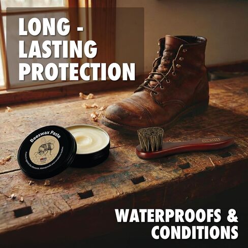 JobSite Beeswax Paste - Bees Wax Leather Conditioner - Leather Waterproofing Wax Protects & Restores Boots, Shoes & Leather Articles - 3 oz in Saudi Arabia