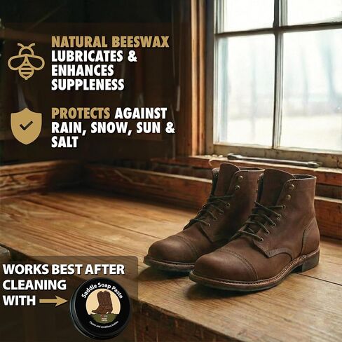 JobSite Beeswax Paste - Bees Wax Leather Conditioner - Leather Waterproofing Wax Protects & Restores Boots, Shoes & Leather Articles - 3 oz in Saudi Arabia