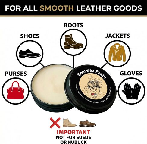 JobSite Beeswax Paste - Bees Wax Leather Conditioner - Leather Waterproofing Wax Protects & Restores Boots, Shoes & Leather Articles - 3 oz in Saudi Arabia