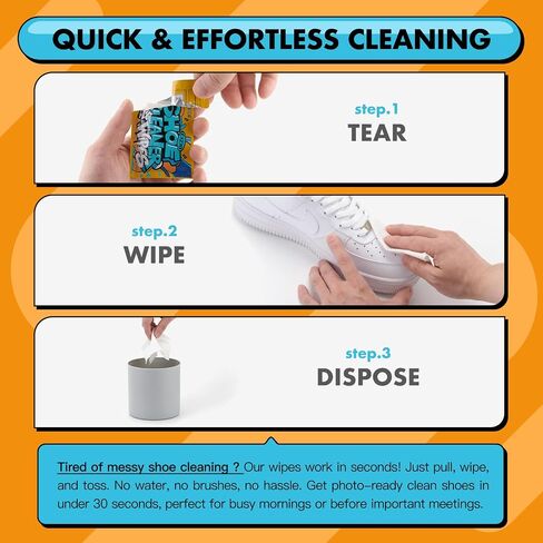 COZGO Shoe Cleaner Wipes, Shoe Cleaning Wipes for Sneakers, Leather, Canvas, Portable On-the-Go Shoe Care for Stain Removal in Saudi Arabia