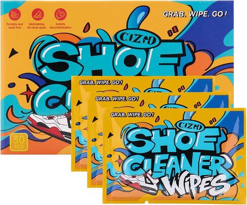 COZGO Shoe Cleaner Wipes, Shoe Cleaning Wipes for Sneakers, Leather, Canvas, Portable On-the-Go Shoe Care for Stain Removal in Saudi Arabia