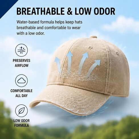 Hat Protector Spray, 6.76Oz Water Repellent for Hats, Water Based Hat Spray with Rain & Stain Protection, Low Odor Waterproof Formula for Wool, Cotton, Polyester, Canvas, Suede & Leather in Saudi Arabia
