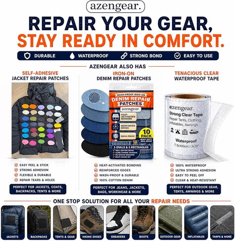aZengear Shoe Heel Repair & Big Toe Hole Preventer Patch Kit: Stick-On, Strong Adhesive, Rip-Stop, Soft Suede, 4 Pairs Multi-Size for Sneakers, Boots, High Heels - Extends Shoe Life in Kuwait