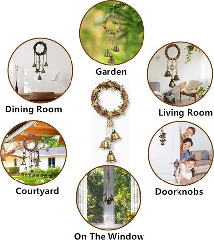 69 Pcs Witch Bells DIY Kit Decor Door Knob Hanging Witchcraft Protection Witchy Wind Chimes Wreath Decorations in Saudi Arabia