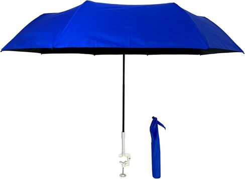 Clamp on Chair Umbrella, folds to just 16", overhead-bin friendly, carry-on sized, meets standard carry-on regulations, easy to travel sun shade umbrella that can be used for beach, resort, cruise, or camping. Frees hands for reading and relaxation. in Kuwait