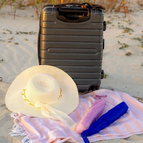 Clamp on Chair Umbrella, folds to just 16", overhead-bin friendly, carry-on sized, meets standard carry-on regulations, easy to travel sun shade umbrella that can be used for beach, resort, cruise, or camping. Frees hands for reading and relaxation. in Kuwait