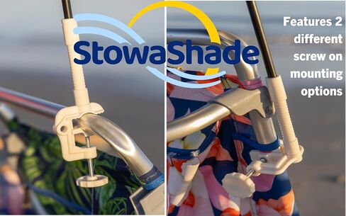 Clamp on Chair Umbrella, folds to just 16", overhead-bin friendly, carry-on sized, meets standard carry-on regulations, easy to travel sun shade umbrella that can be used for beach, resort, cruise, or camping. Frees hands for reading and relaxation. in Kuwait