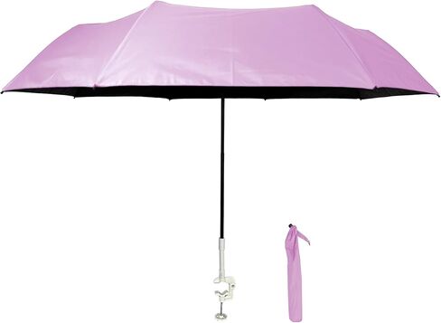 Clamp on Chair Umbrella, folds to just 16", overhead-bin friendly, carry-on sized, meets standard carry-on regulations, easy to travel sun shade umbrella that can be used for beach, resort, cruise, or camping. Frees hands for reading and relaxation. in Kuwait