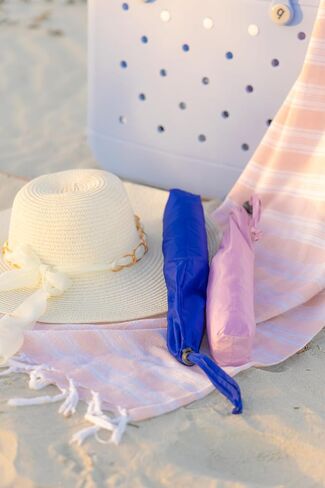 Clamp on Chair Umbrella, folds to just 16", overhead-bin friendly, carry-on sized, meets standard carry-on regulations, easy to travel sun shade umbrella that can be used for beach, resort, cruise, or camping. Frees hands for reading and relaxation. in Kuwait