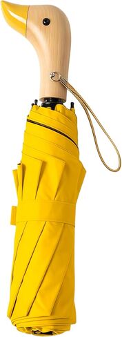 Travel Folding Umbrella with Cute Duck wooden Handle,Wide Strap,Rain/Sun,UPF 50+,UV Protection,Compact, Lightweight Portable, Sturdy & Collapsible,8 Ribs, Women/Kids,Backpack/Car in Kuwait