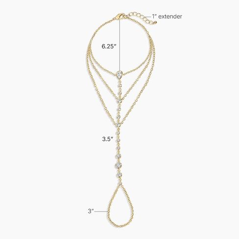 Electric Picks Bowie Hand Chain for Women, 14k Gold Plated Crystal Hand Jewelry, Dainty Finger Loop Chain Bracelet, Adjustable Layering Statement Accessory in Saudi Arabia