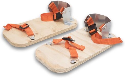 MARSHALLTOWN Asphalt Shoes for Tamping and Compacting Hard to Reach Places, AC Plywood with Quick Click Buckles Acts as Thermal Barrier, Adjustable Straps, Made in the USA, RED704139 in Kuwait