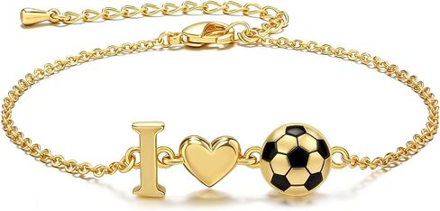 Volleyball Soccer Softball Bracelets for Teen Girls Women,14K Gold Plated Adjustable Heart Sports Accessories,Birthday Easter Gift for Team Player Coach in Saudi Arabia