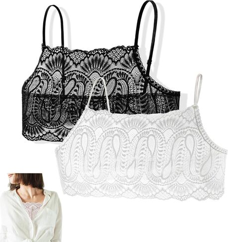 Women's Modesty Panel Lace Cleavage Cover Up Mock Camisole for Low Neckline Bra Covers Cleavage in Saudi Arabia