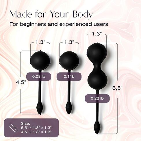 Art of Intimacy Kegel Weights for Women – 3 Piece Ben Wa Balls Set 1.3 oz 1.7 oz 3.5 oz | Silicone Kegel Balls Pelvic Floor Exerciser for Tightening & Postpartum Recovery in Saudi Arabia