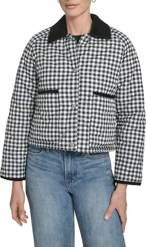 LEVI'S Women's Lightweight Diamond Quilted Jacket With Corduroy Collar in Kuwait
