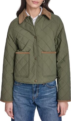 LEVI'S Women's Lightweight Diamond Quilted Jacket With Corduroy Collar in Kuwait