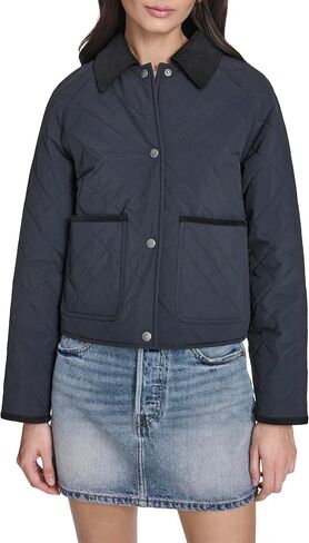 LEVI'S Women's Lightweight Diamond Quilted Jacket With Corduroy Collar in Kuwait