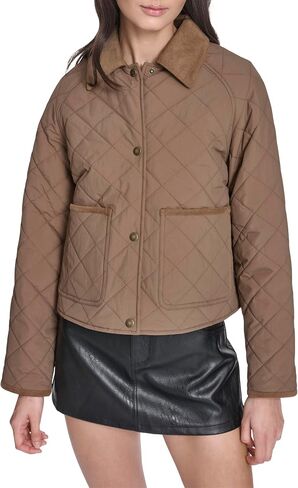 LEVI'S Women's Lightweight Diamond Quilted Jacket With Corduroy Collar in Kuwait