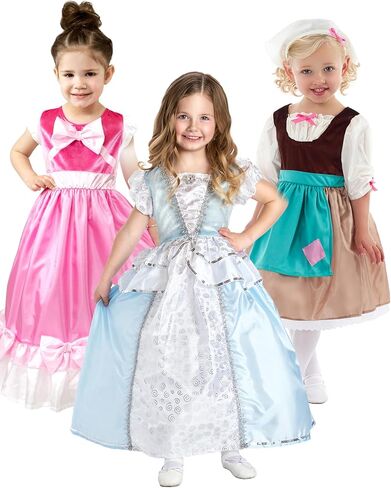 Little Adventures Cinderella Trio Costume Dress Set - Machine Washable Pretend Play (Size Large Age 5-7) in Kuwait