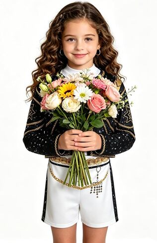 Stage Costume for Girls, 3PCS Costume for Kids Halloween Cosplay Birthday Dress Up in Kuwait