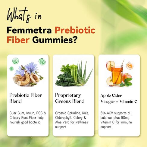 10-in-1 Prebiotic Fiber Gummies for Digestive Health & Regularity - GLP-1 Friendly - No Sugar Added Mixed Berry Flavor with Greens - Daily Supplement for Adults - 60 Count in Saudi Arabia