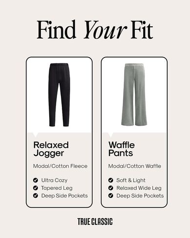 True Classic Womens Pants – Wide Leg & Jogger Styles, Soft Fleece or Waffle Knit, Flowy Pants for Women, Summer Sweatpants in Kuwait