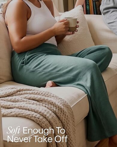 True Classic Womens Pants – Wide Leg & Jogger Styles, Soft Fleece or Waffle Knit, Flowy Pants for Women, Summer Sweatpants in Kuwait