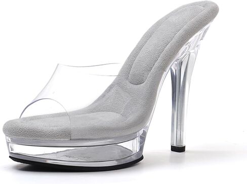 WUXIN H&P Women's Clear Platform Heels, Dress Shoes Transparent Strap Sexy Stiletto Heels Open Toe Pole Dance Exotic Sandal Pump Mules in Saudi Arabia