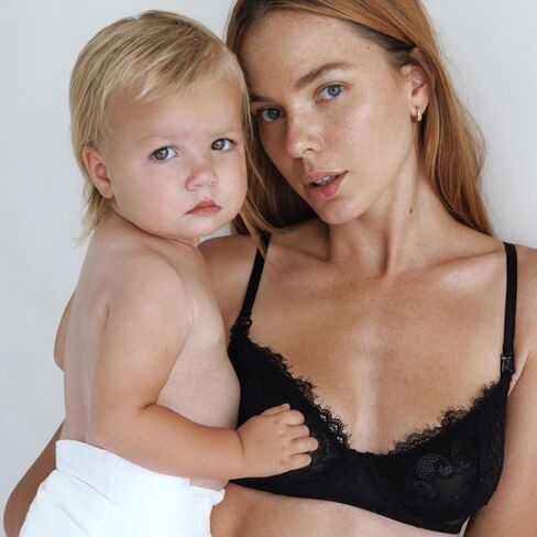MILK&LACE Gaia Nursing Bra – Soft Stretch Lace Maternity Bra with Gentle Underwire, One-Hand Clips & Adjustable Fit in Saudi Arabia