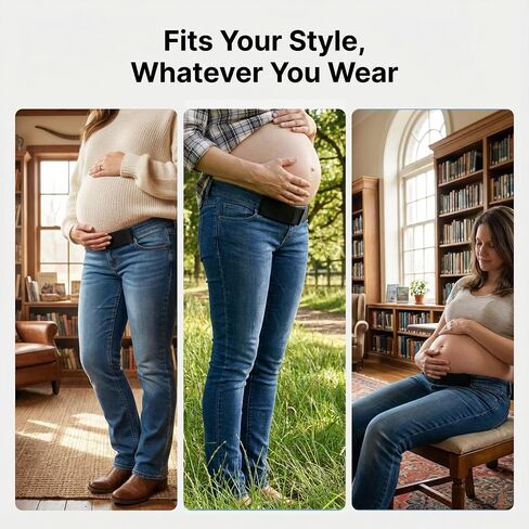 Pregnancy Pants Extender, Adjustable Maternity Waistband Extender with Foldable Front & Back Design, Stretch Soft Belt for Jeans and Pants in Saudi Arabia