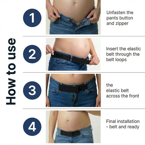 Pregnancy Pants Extender, Adjustable Maternity Waistband Extender with Foldable Front & Back Design, Stretch Soft Belt for Jeans and Pants in Saudi Arabia