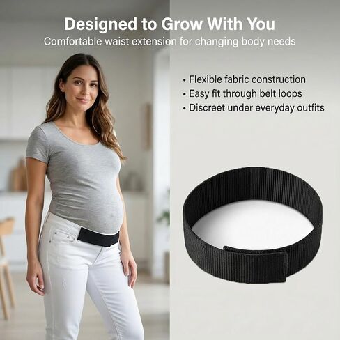 Pregnancy Pants Extender, Adjustable Maternity Waistband Extender with Foldable Front & Back Design, Stretch Soft Belt for Jeans and Pants in Saudi Arabia