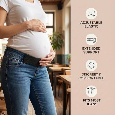 Pregnancy Pants Extender, Adjustable Maternity Waistband Extender with Foldable Front & Back Design, Stretch Soft Belt for Jeans and Pants in Saudi Arabia