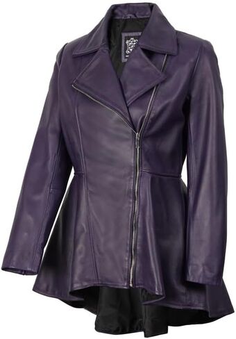 Decrum Womens Leather Jacket - Peplum Style Casual Real Lambskin Leather Jackets for Women in Kuwait