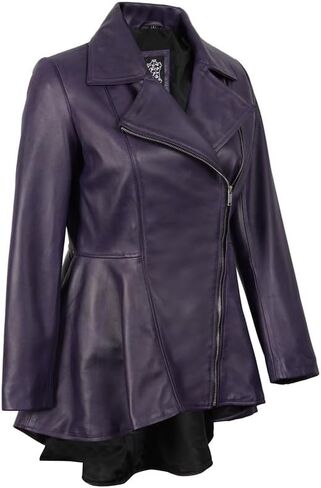 Decrum Womens Leather Jacket - Peplum Style Casual Real Lambskin Leather Jackets for Women in Kuwait