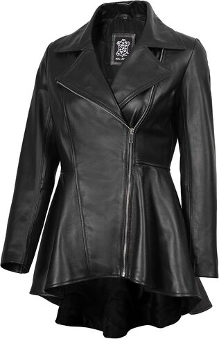 Decrum Womens Leather Jacket - Peplum Style Casual Real Lambskin Leather Jackets for Women in Kuwait