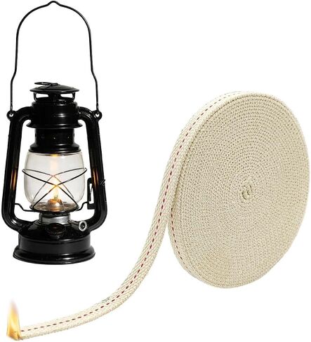 19.8 FT 100% Cotton Oil Lamp Wick with Red Stitch - 1/2 “ Replacement Wicks for Camping Stoves, Hurricane Lights, Paraffin Lamps for Outdoor Enthusiasts & Home Decor in Saudi Arabia