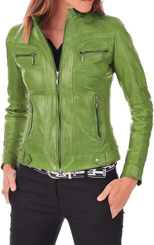 Luis Women Lambskin Leather Jacket Stylish Motorcycle Bomber & Biker Jacket for Women in Saudi Arabia