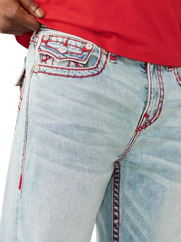 True Religion Men’s Bobby Super T Baggy Jean 32" – Loose Fit, Super T Stitching, Horseshoe Detailing in Kuwait