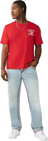 True Religion Men’s Bobby Super T Baggy Jean 32" – Loose Fit, Super T Stitching, Horseshoe Detailing in Kuwait