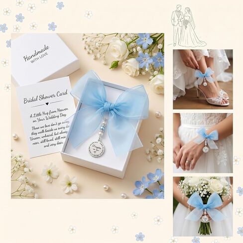 Something Blue Gift for Bride From Mom and Dad, Bridal Bouquet Charm Something Blue Gift for Wedding Memory Gifts Bridal Shower Daughter Daughter in Law in Saudi Arabia