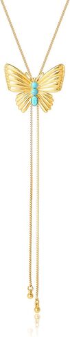 Jessica Simpson Butterfly Necklace with Pave Turquoise, 32" Western Bolero Necklace Sliding Pendant Gold-Tone in Kuwait