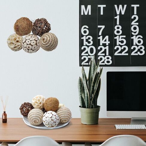 10PC 2.5" Decorative Balls for Bowls, Natural Handmade Orbs Bowl Filler for Home Decor, Table Centerpiece & Dough Bowl Vase Decor in Saudi Arabia