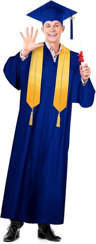 Syhood 4 Pieces 2026 Unisex Graduation Matte Gown Cap Tassel Stole Set Honor Cord for Graduation in Kuwait