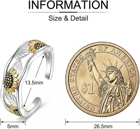 Sunflower Toe Rings Adjustable Toe Jewelry for Women Mom Summer Beach in Kuwait
