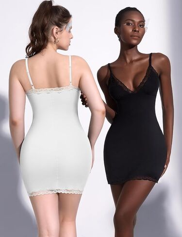 Full Slip for Women Under Dress Slim Slip Dress Adjustable Straps Nightgown V Neck Sleepwear Cami Mini Dress in Saudi Arabia