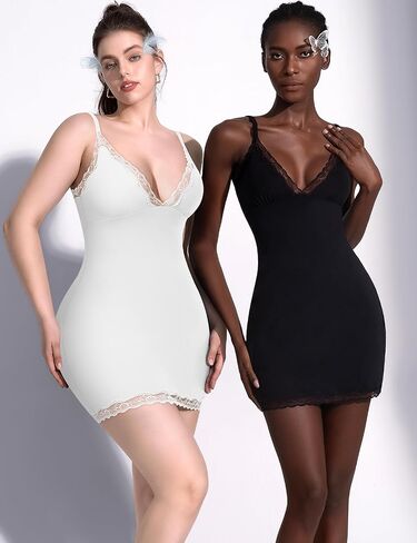 Full Slip for Women Under Dress Slim Slip Dress Adjustable Straps Nightgown V Neck Sleepwear Cami Mini Dress in Saudi Arabia
